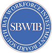 Blue SBWIB circular logo on black background.